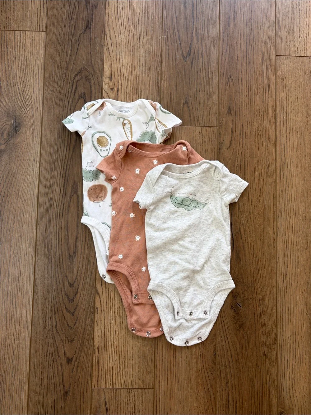 Carter's | Bundle of 3 onesies | Garden/outdoor theme